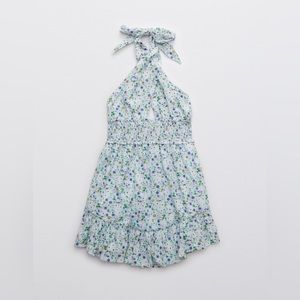 Aerie Spring Fling Eyelet Halter Dress Women’s Size XL